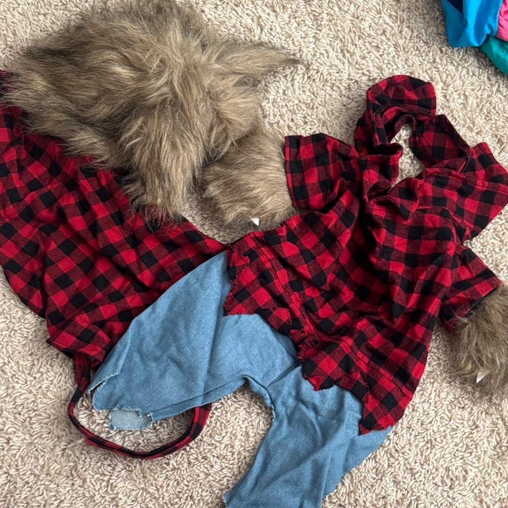 Dog Red Plaid Werewolf Costume